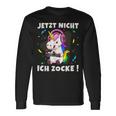 Jetzt Nicht Ich Zocke Gaming Gamer Unicorn Langarmshirts Geschenkideen