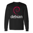 Linux Debian Amanti Spiral Logo Open Source Os Maglietta a maniche lunghe Ideas de regalos