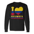 I Love Colombia I Love Bogotá Colombia Bandera Corazón Gráfico Camiseta de manga larga Ideas de regalos