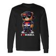 I Love Serbia Serbian Flag Teddy Bear Srbija Langarmshirts Geschenkideen