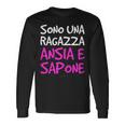 Magliette Divertenti Donna Ansia E Sapone Scritte Ironiche Maglietta a maniche lunghe Ideas de regalos