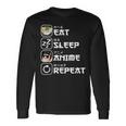 Mangiare Dormire Anime Ripetere Divertente Manga Otaku Anime Giapponese Maglietta a maniche lunghe Ideas de regalos