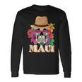 Maui Hawaiana Per Bambini Uomo E Donna Con Teschio E Fiori Di Ibisco Maglietta a maniche lunghe Ideas de regalos