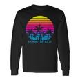 Miami Beach Florida Retrointage Atardeceracacionesiajes Camiseta de manga larga Ideas de regalos