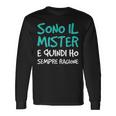 Mister Calcio Divertente Regalo Allenatore Maglietta a maniche lunghe Ideas de regalos
