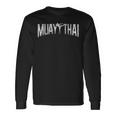 Muay Thaiintage Retro Fighter Fighter Lettering Langarmshirts Geschenkideen