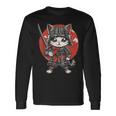Ninja Arte Japonés Gato Samurai Gatito Kawaii Camiseta de manga larga Ideas de regalos