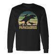 Papasaurus 3 Bambiniintage Retro Sunset Divertente Papà Dinosauro Maglietta a maniche lunghe Ideas de regalos