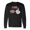 Personalizzato I Am 49 Più 1 Dito Medio Divertente 50Th Old Maglietta a maniche lunghe Ideas de regalos