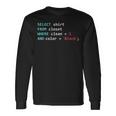 Programmatore Sql Query Geek Database Coding Maglietta a maniche lunghe Ideas de regalos