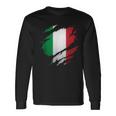 Proud Italian Italia Ripped Italian Flag Langarmshirts Geschenkideen