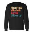 Retro Harris Walz Waltz 2024 Harris Walz Joy Liberty Long Sleeve T-Shirt Gifts ideas