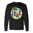 Santa Claus Reindeer Beach Swimming Trunks Palm Trees Christmas Langarmshirts Geschenkideen