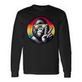 Scimmia Gorilla Retro Pace Con Occhiali Da Sole Meme Maglietta a maniche lunghe Ideas de regalos