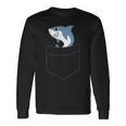 Shark In A Pocket Cute Pocket Shar Langarmshirts Geschenkideen