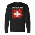 Switzerland Splash Flag Swiss Jersey Sports Langarmshirts Geschenkideen