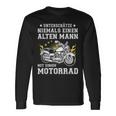 Unterschätze Niemals Einen Old Mann Mit Einer Motorrad Langarmshirts Geschenkideen