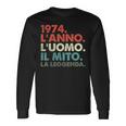 Uomo Italiano Mito Leggenda Nascita Anno 1974 Retro 1974 Maglietta a maniche lunghe Ideas de regalos
