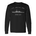 Uss John Paul Jones Ddg-53 Destroyer Ship Waterline Maglietta a maniche lunghe Ideas de regalos