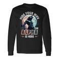 Verstecken Deine Frau Der Alpha Ist Da Alpha Wolf Meme Cringe Langarmshirts Geschenkideen