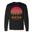 Vintage Burton Michigan Mi Retro Anni '70 80 Souvenir Grafica Maglietta a maniche lunghe Ideas de regalos