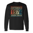 Vintage Ottobre 1974 50 Compleanno Anni Uomo Donna Maglietta a maniche lunghe Ideas de regalos