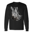 Zebra Portrait Drawing Wildlife Animal Print Nature Motif Langarmshirts Geschenkideen