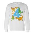 Bambino Dinosauro Compleanno Ragazzo 4 Anni Dinosauri Maglietta a maniche lunghe Ideas de regalos