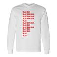 Blah Blah Geeky Red Lettering Hipster Langarmshirts Geschenkideen