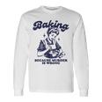 Divertente Chef Baker Lady Baking Because Murder Is Wrongintage Maglietta a maniche lunghe Ideas de regalos