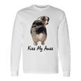 Divertente Miniatura Australian Shepherd Kiss My Auss Mini Aussie Maglietta a maniche lunghe Ideas de regalos