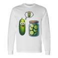 Donna Divertente Pickle Sorpresa Un Cetriolo E Un Barattolo Di Sottaceti Affettati Con Collo A Maglietta a maniche lunghe Ideas de regalos