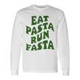 Eat Pasta Run Fasta Spaghetti Lovers Pasta Quote Langarmshirts Geschenkideen