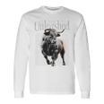 Hip Hop Urbanointage Edgy Y2k Backprint Streetwear Toro Maglietta a maniche lunghe Ideas de regalos