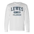 Lewes Delaware Deintage-Sportdesign Marineblau-Druck Langarmshirts Geschenkideen