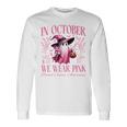 In October We Wear Pink Witch Ghost Pumpkin Breast Cancer Long Sleeve T-Shirt Gifts ideas