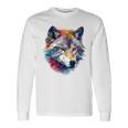 Opera D'arte Lupo Occhi Blu Motivo Animale Lupo Maglietta a maniche lunghe Ideas de regalos