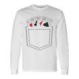 Poker Four Aces Gambling Pocket Of Aces Maglietta a maniche lunghe Ideas de regalos