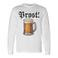 Prost Oktoberfest Bierfest Munich Lederhosen Gray Langarmshirts Geschenkideen