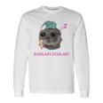 Schlafi Schlafi Sad Hamster Meme Gray Langarmshirts Geschenkideen