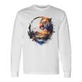 Tigre Animal Amante Arte Montañas Animal Tigre Camiseta de manga larga Ideas de regalos
