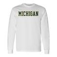 Vintage Michigan Uomo Michigan Donna Retrò Oro Con Collo A Maglietta a maniche lunghe Ideas de regalos
