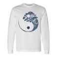 Yin Yang Bonsai Blu Bonsai Tree Giapponese Buddista Zen Maglietta a maniche lunghe Ideas de regalos