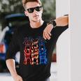 4Th Of July German Shepherd American Flag Red White And Blue Long Sleeve T-Shirt Gifts for Him