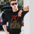 70 Jahre Und Noch Fit Wie Ein Trainschuh 70 Birthday S Langarmshirts Geschenke für Ihn