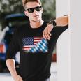 American Bavarian Flag Usa Bavaria Flag Langarmshirts Geschenke für Ihn