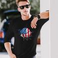 American Flag Baller Dunking Usa Flag Basketball Langarmshirts Geschenke für Ihn