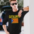 Bandera Catalunya Cool Catalan Cataluña Estelada Banderas Camiseta de manga larga Regalos para él