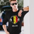 Belgium Belgie Flag Heart Fan Jersey Langarmshirts Geschenke für Ihn