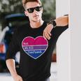 Bisexual Pride Not Confused Bi Pride Bi Colors Heart Maglietta a maniche lunghe Regalos para él